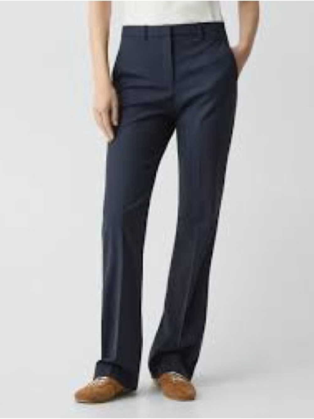 Theory Wool Navy Blue Trouser Pants Size 27 Waist Women’s Minimalist Luxury